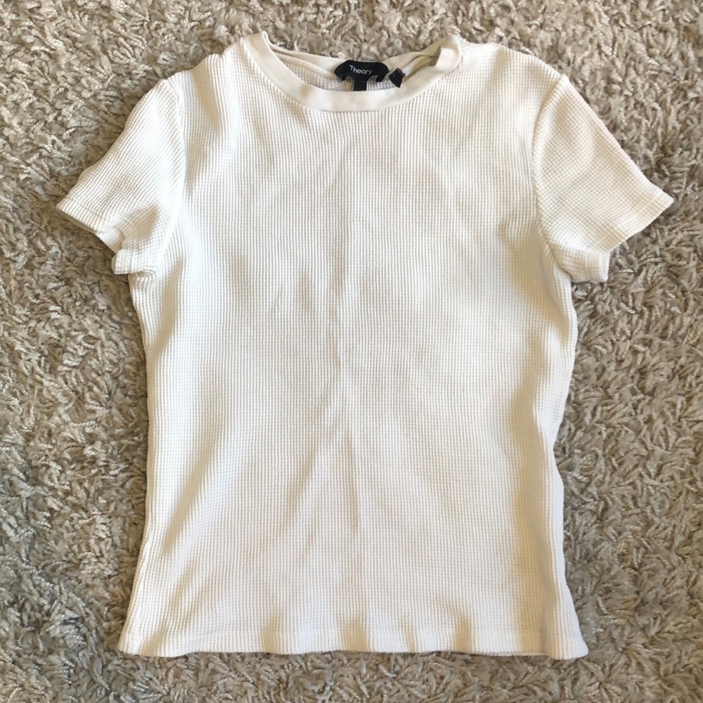 White textured theory t-shirt, s